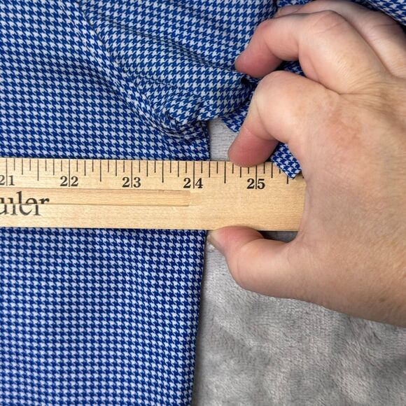 FootJoy Polo Mens L Blue White Houndstooth Check Short Sleeve Stretch Golf - Picture 8 of 10